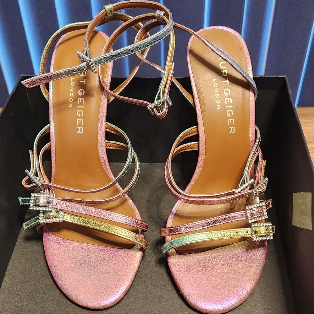 Kurt Geiger Multicolor leather heels Used. But In Good Condition.